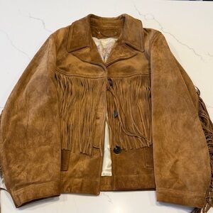 NWOT Golden Goose Tan Suede Fringe Jacket Size 40